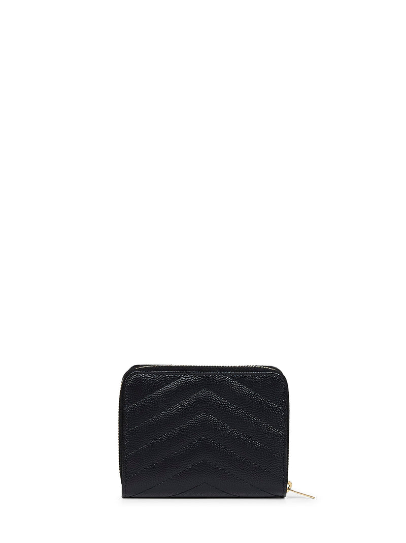 Saint Laurent Cassandre Wallet — Black Calfskin