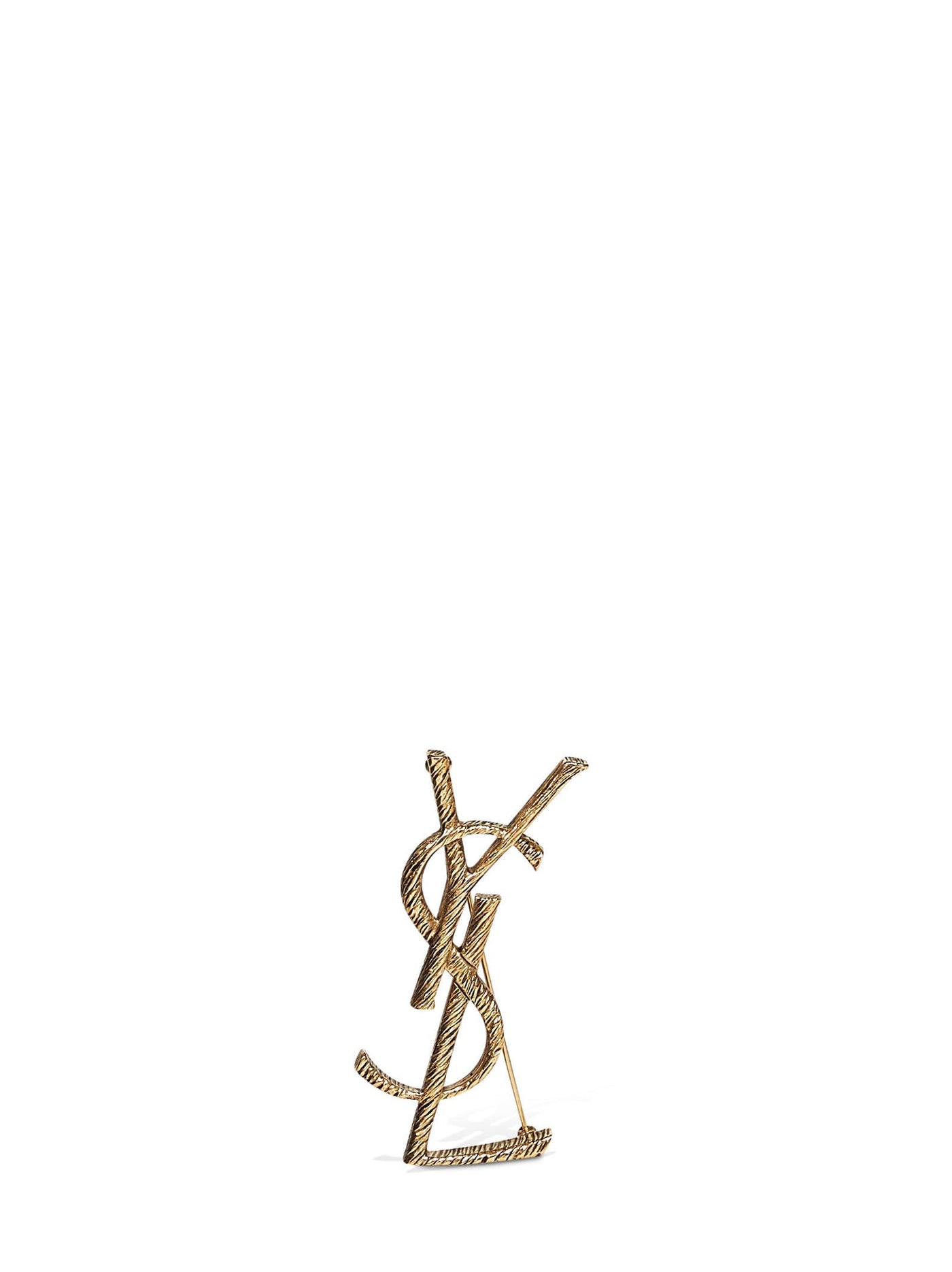 Saint Laurent Cassandre Brooch — Gold Brass Brooches & Pins