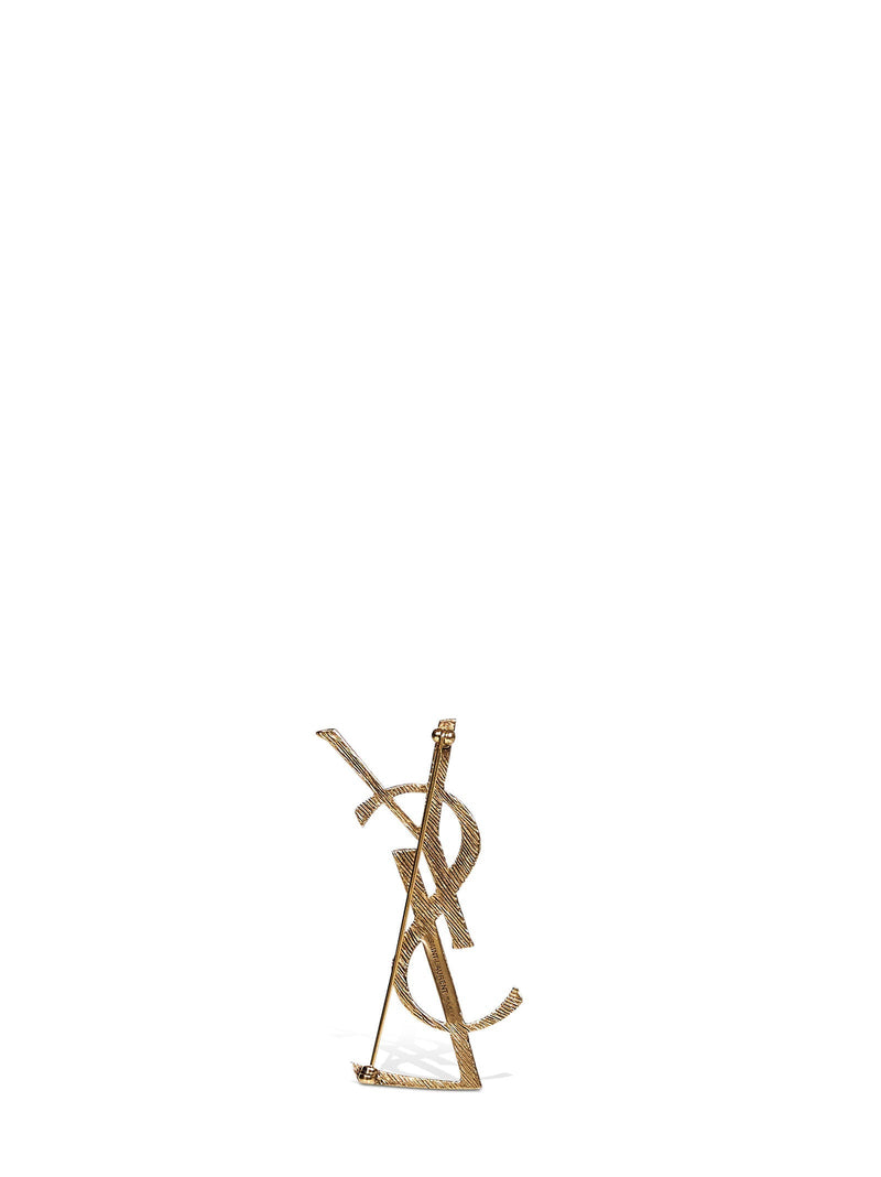 Saint Laurent Cassandre Brooch — Gold Brass Brooches & Pins