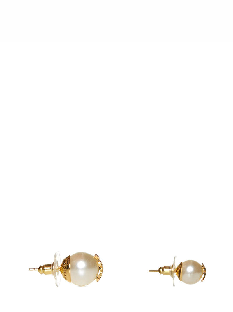 Saint Laurent Cassandre Earrings — White Brass