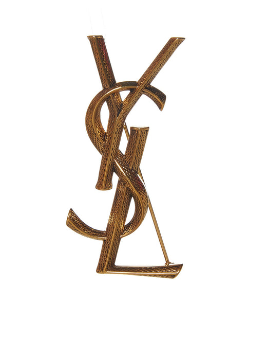 Saint Laurent Paris Brooch — Gold Brass Brooches & Pins