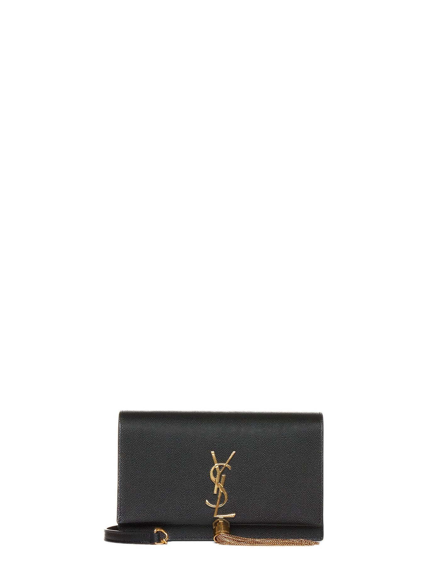 Saint Laurent Kate Wallet — Black Calf Leather