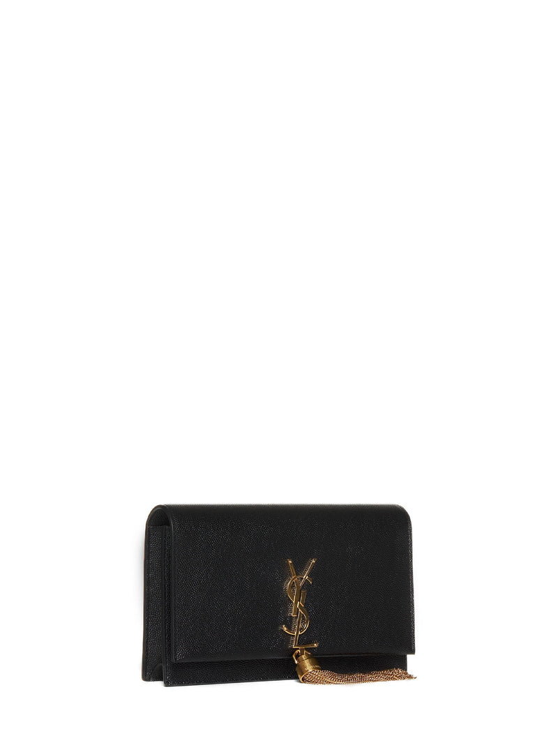 Saint Laurent Kate Wallet — Black Calf Leather