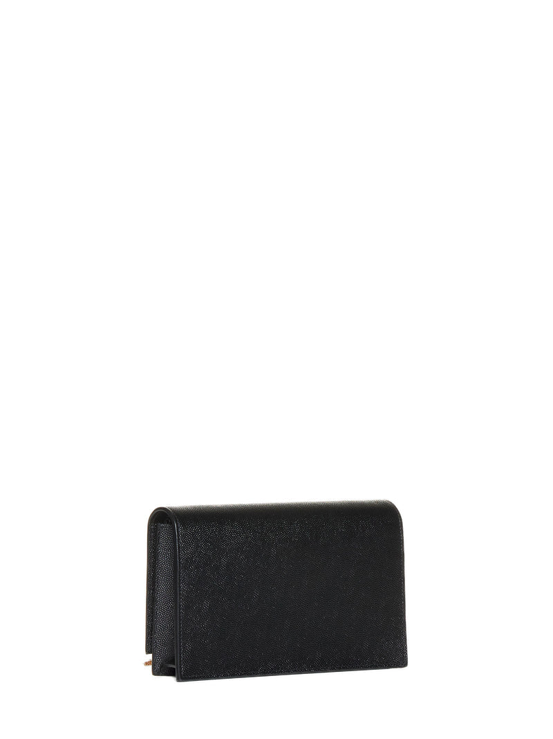 Saint Laurent Kate Wallet — Black Calf Leather