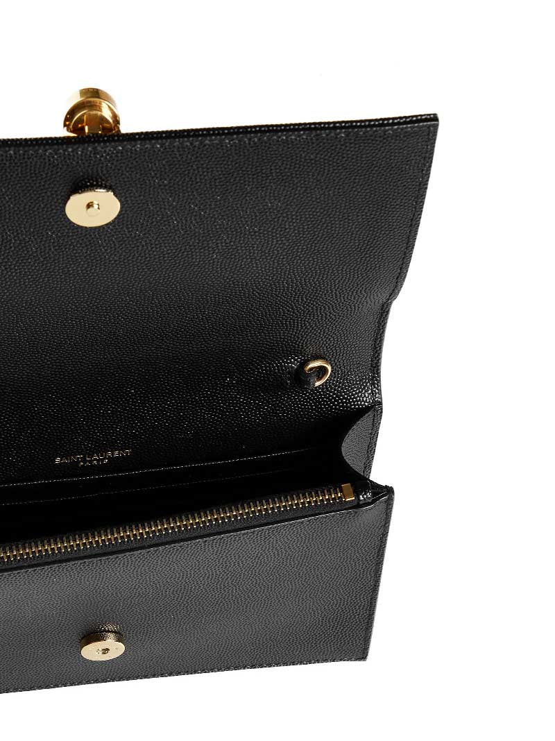 Saint Laurent Kate Wallet — Black Calf Leather
