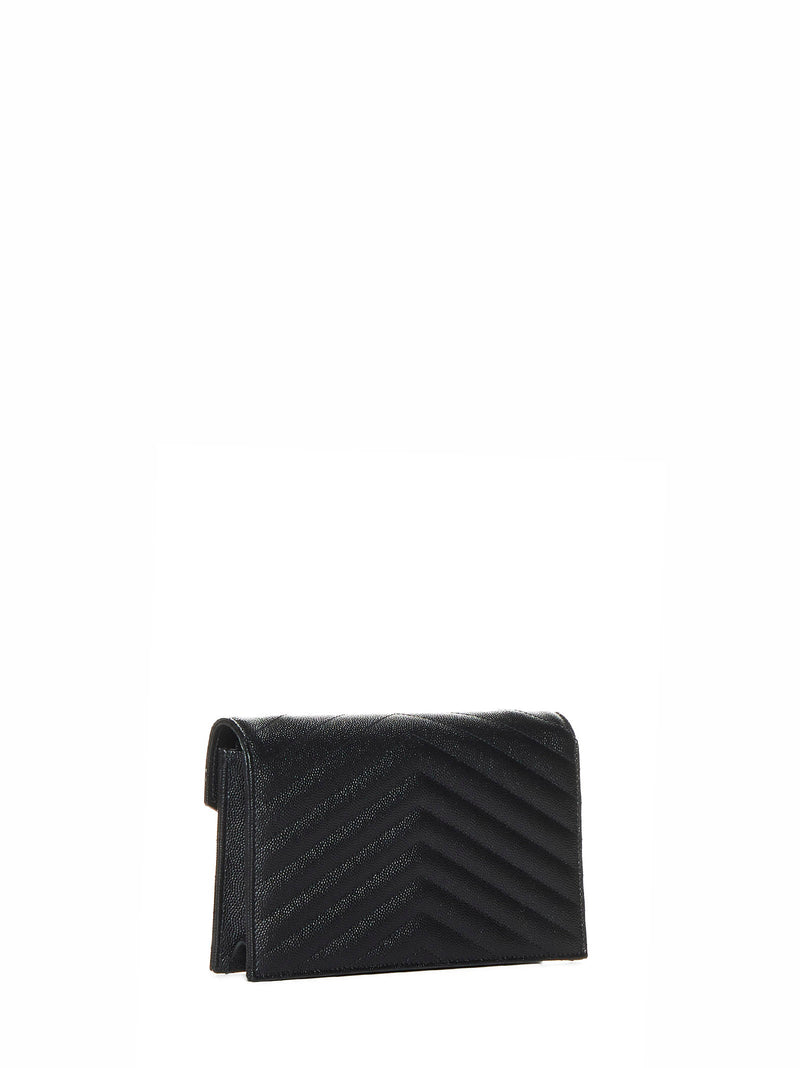 Saint Laurent Cassandre Clutch — Black Calf Leather
