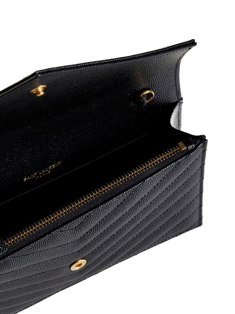 Saint Laurent Cassandre Clutch — Black Calf Leather