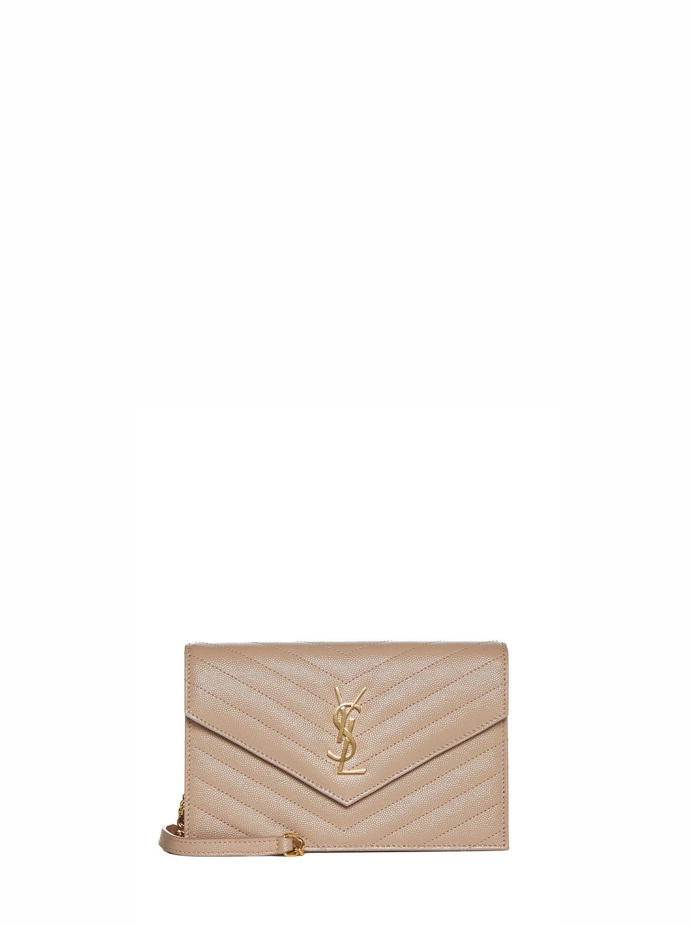 Saint Laurent Cassandre Clutch — Gray Calfskin