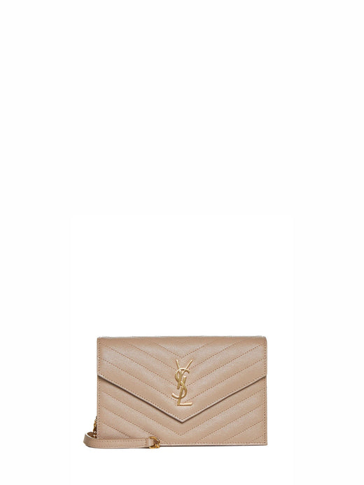 Saint Laurent Cassandre Clutch — Gray Calfskin