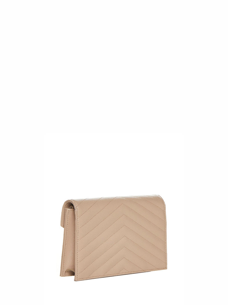 Saint Laurent Cassandre Clutch — Gray Calfskin