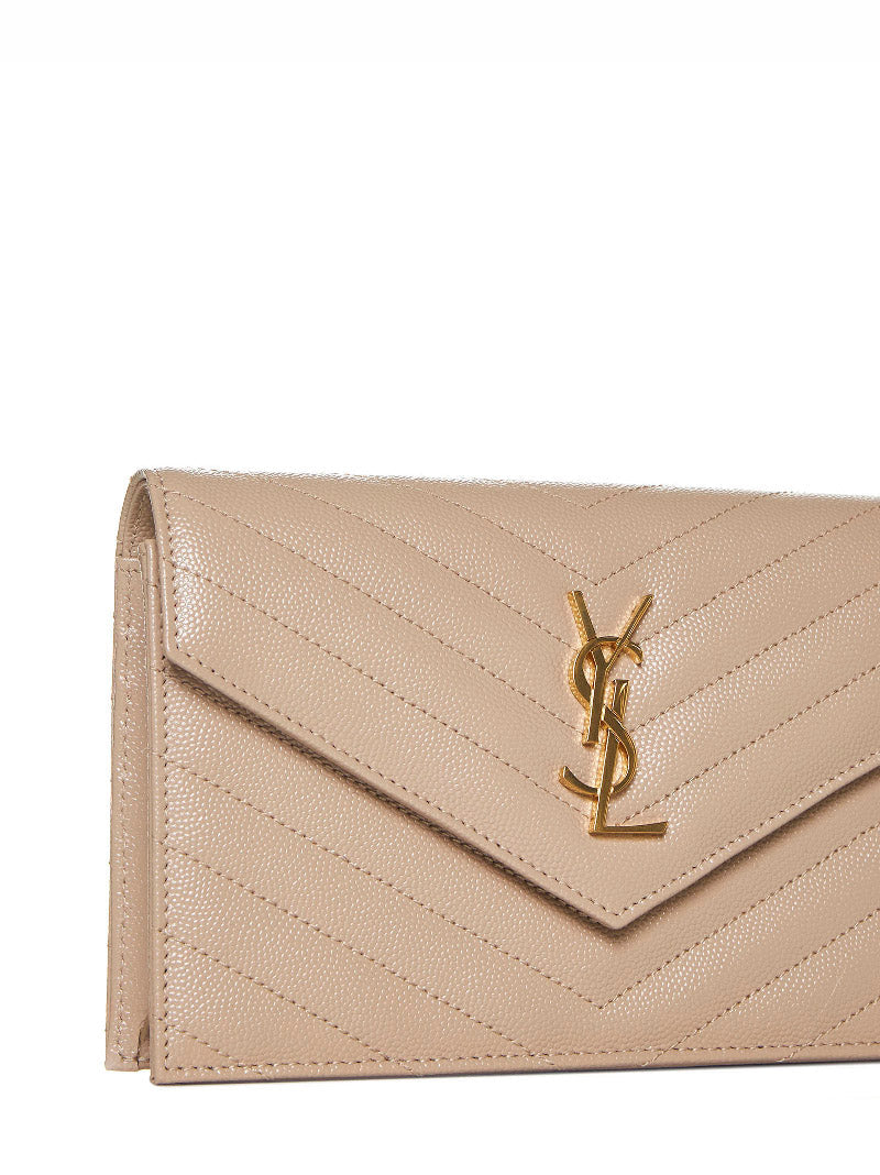 Saint Laurent Cassandre Clutch — Gray Calfskin