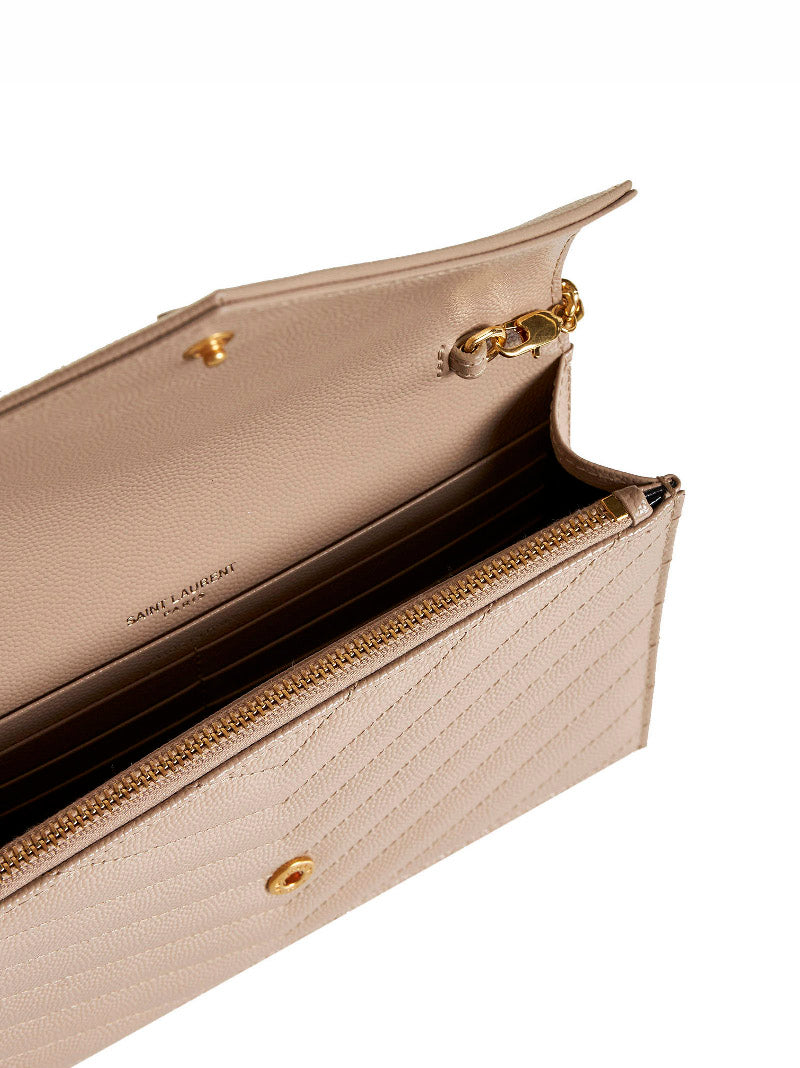 Saint Laurent Cassandre Clutch — Gray Calfskin