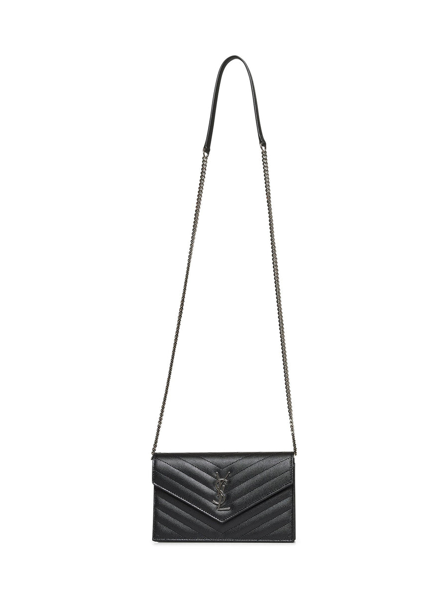 Saint Laurent Cassandre Wallet — Black Calfskin