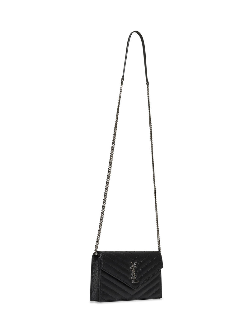 Saint Laurent Cassandre Wallet — Black Calfskin
