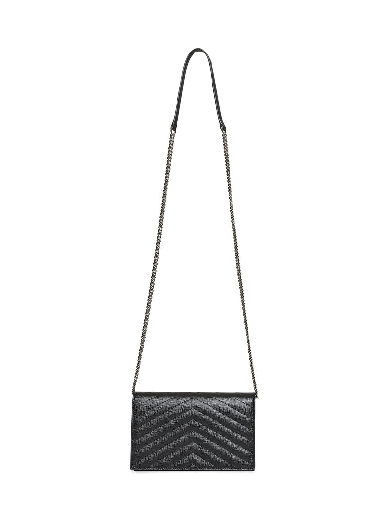 Saint Laurent Cassandre Wallet — Black Calfskin