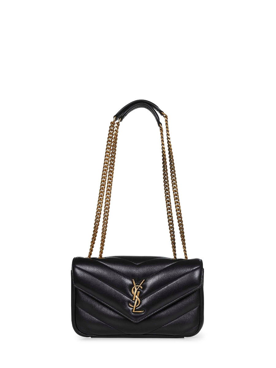 Saint Laurent Loulou Shoulder Bag — Black Lambskin