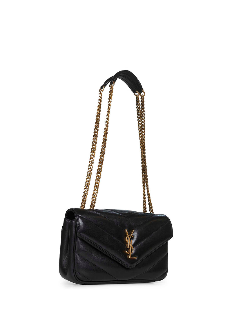 Saint Laurent Loulou Shoulder Bag — Black Lambskin