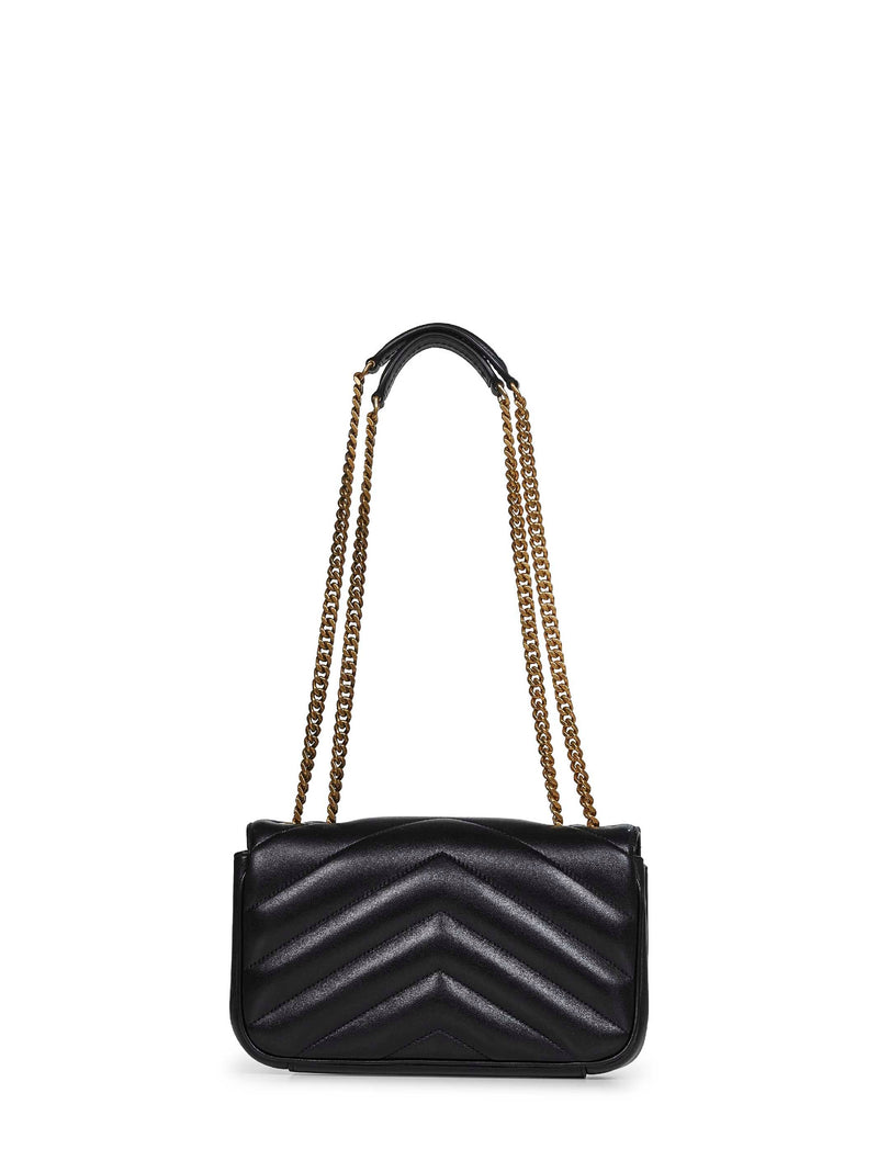 Saint Laurent Loulou Shoulder Bag — Black Lambskin