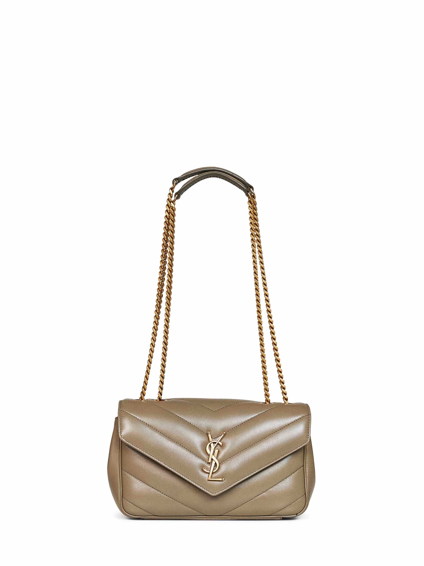 Saint Laurent Loulou Shoulder Bag — Green Lambskin