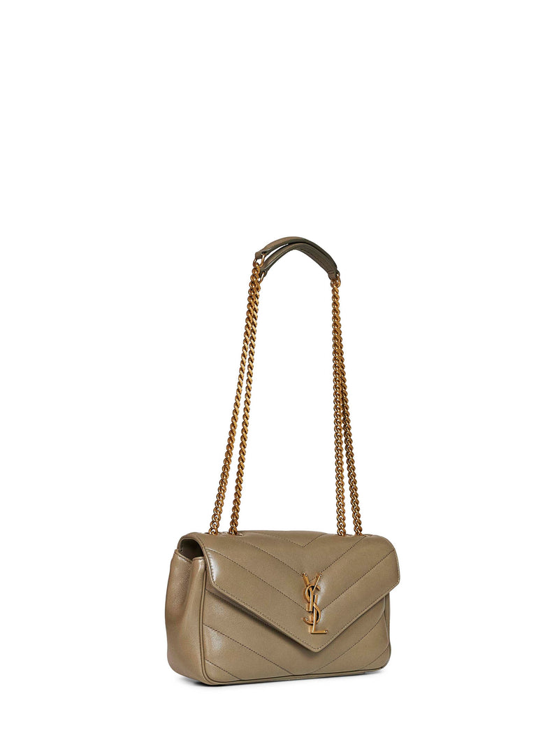 Saint Laurent Loulou Shoulder Bag — Green Lambskin
