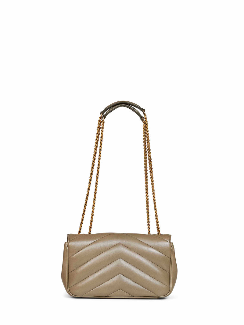 Saint Laurent Loulou Shoulder Bag — Green Lambskin