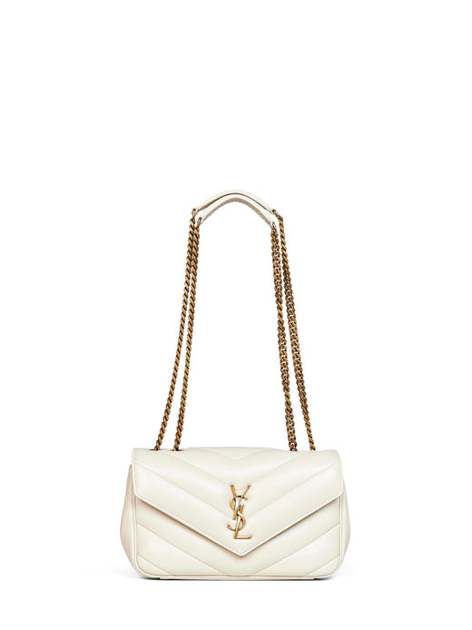 Saint Laurent Shoulder Bag — White Lambskin