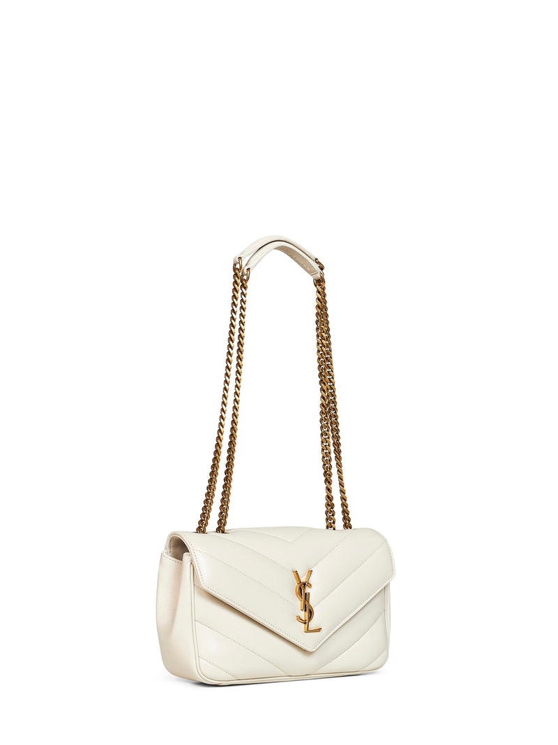 Saint Laurent Shoulder Bag — White Lambskin