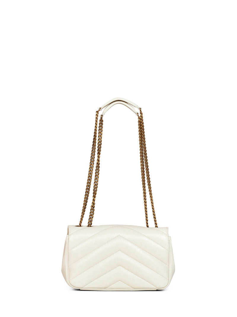 Saint Laurent Shoulder Bag — White Lambskin