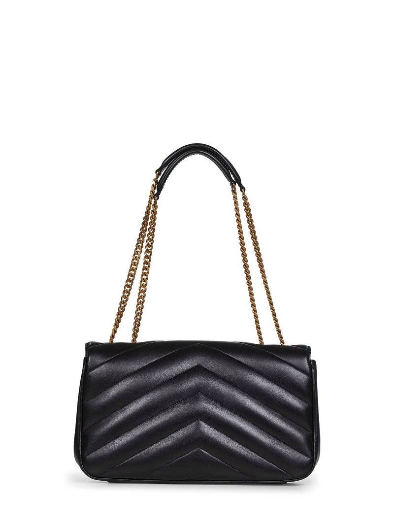 Saint Laurent Loulou Shoulder Bag — Black Lambskin