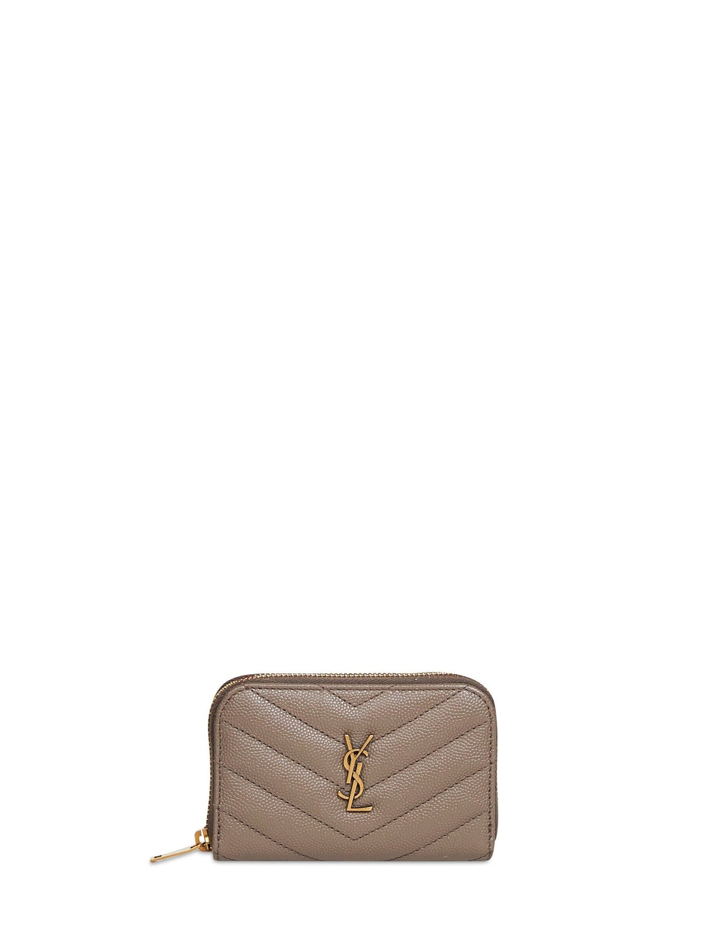 Saint Laurent Cassandre Wallet — Taupe Calfskin & Purses