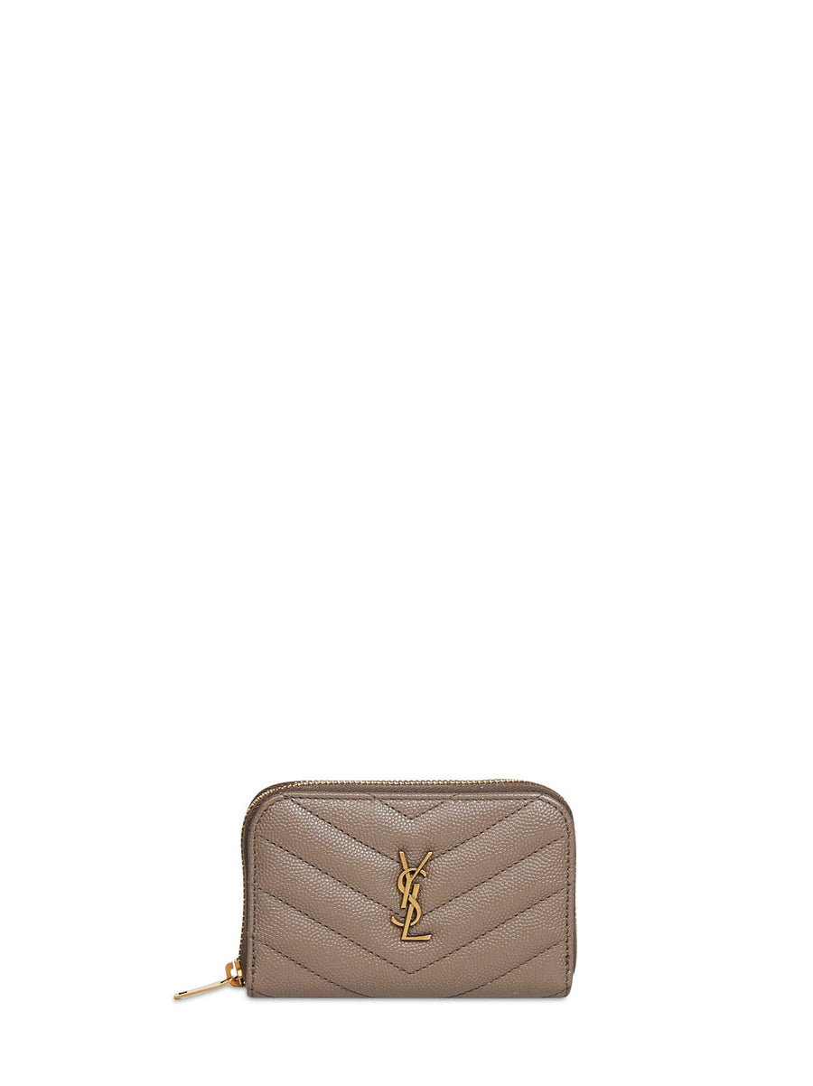Saint Laurent Cassandre Wallet — Taupe Calfskin & Purses