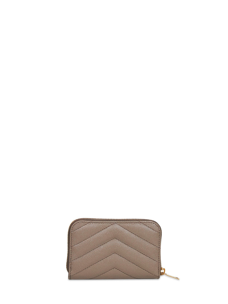 Saint Laurent Cassandre Wallet — Taupe Calfskin & Purses