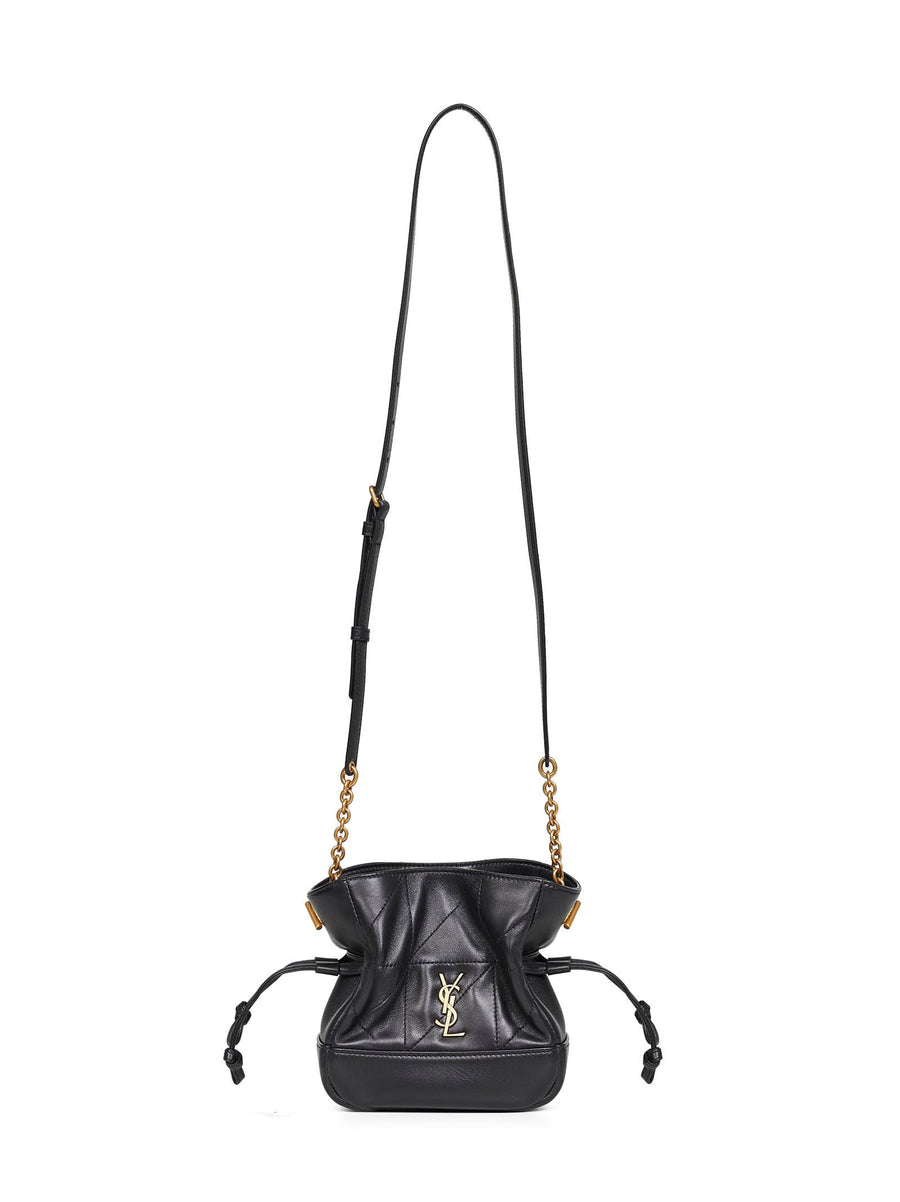 Saint Laurent Mini Shoulder Pouch — Black Lambskin