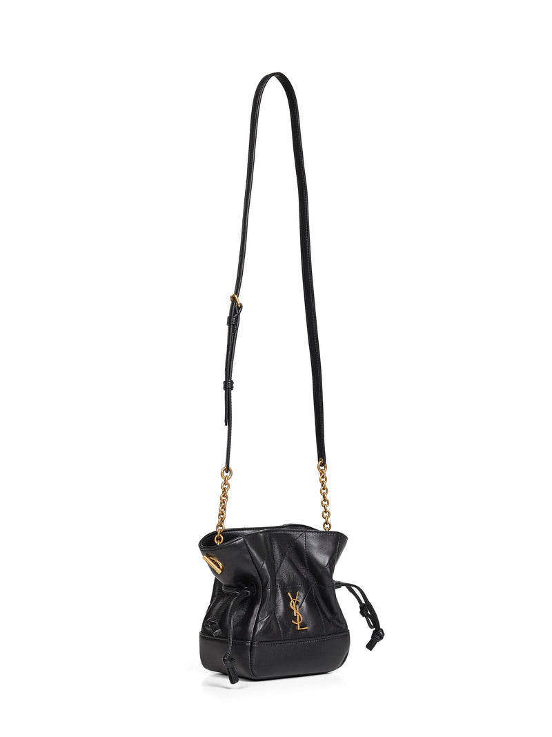 Saint Laurent Mini Shoulder Pouch — Black Lambskin