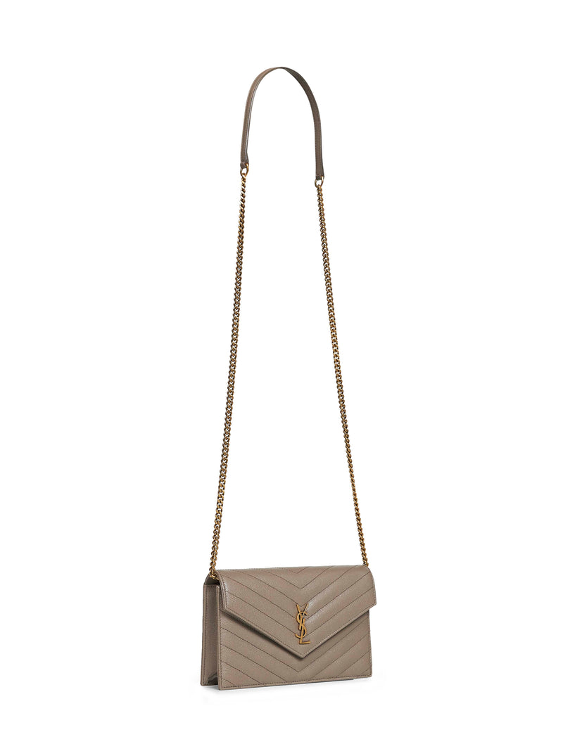 Saint Laurent Cassandre Envelope Wallet — Gray Calfskin