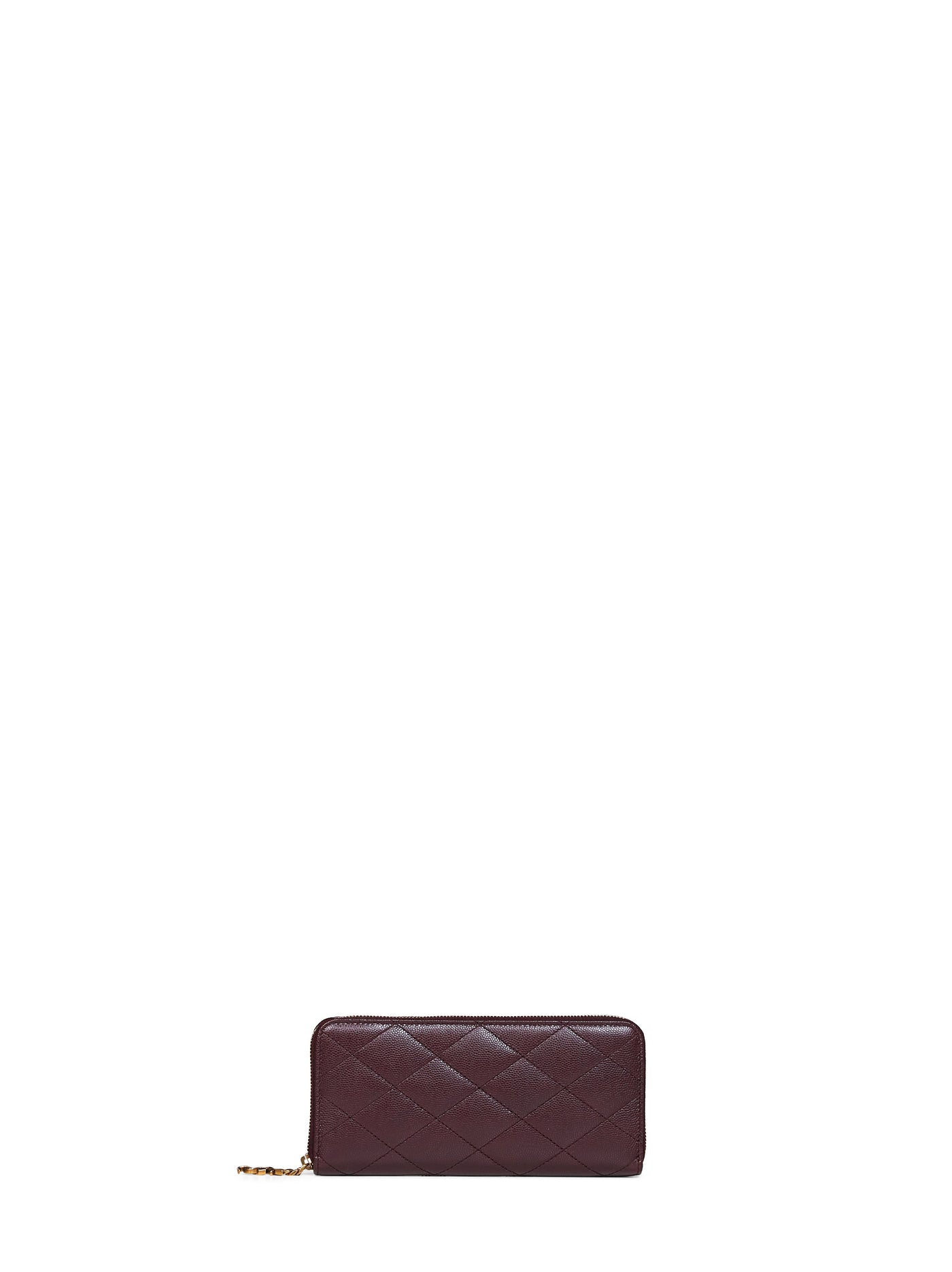 Saint Laurent Cassandre Bijou Wallet — Bordeaux Calfskin