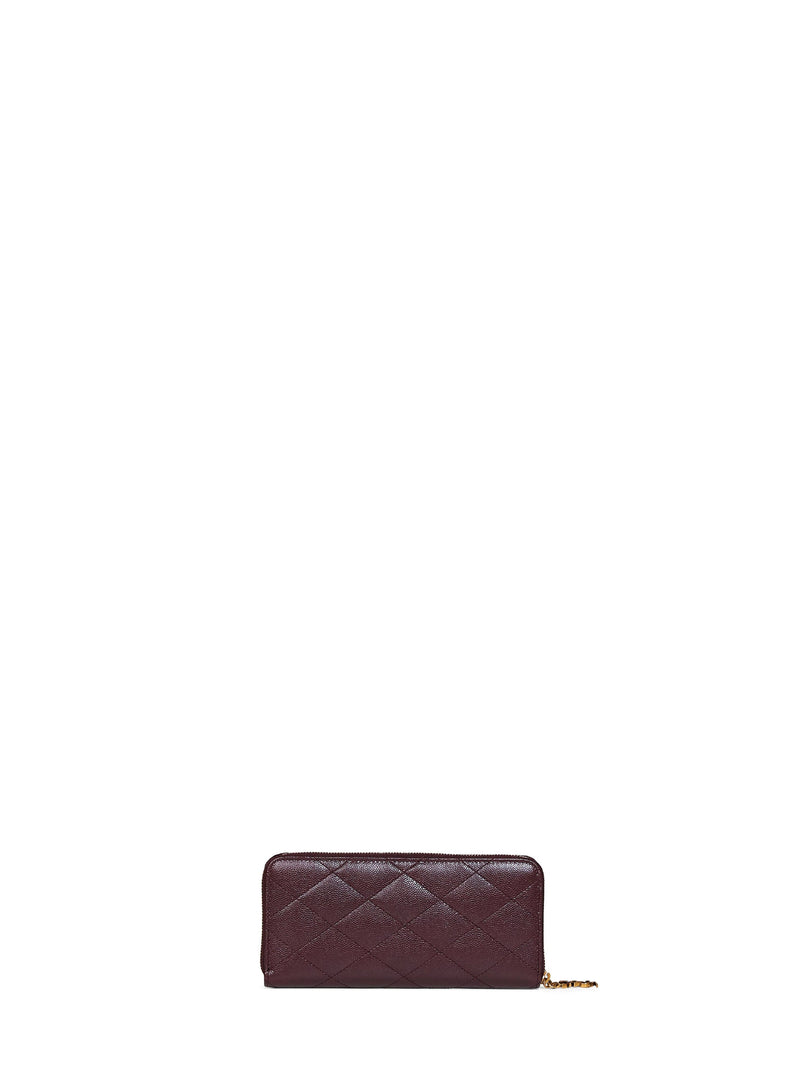 Saint Laurent Cassandre Bijou Wallet — Bordeaux Calfskin