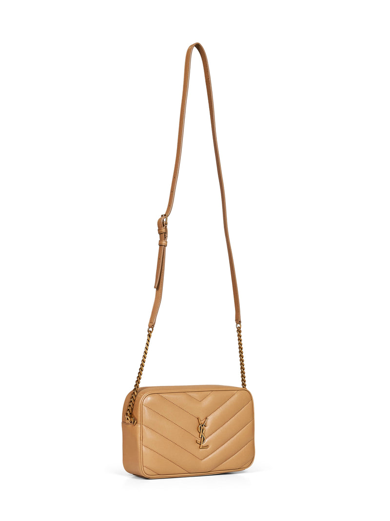 Saint Laurent Loulou Shoulder Bag — Beige Lambskin