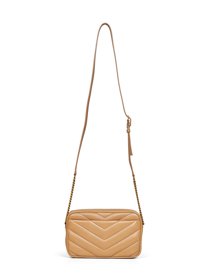Saint Laurent Loulou Shoulder Bag — Beige Lambskin
