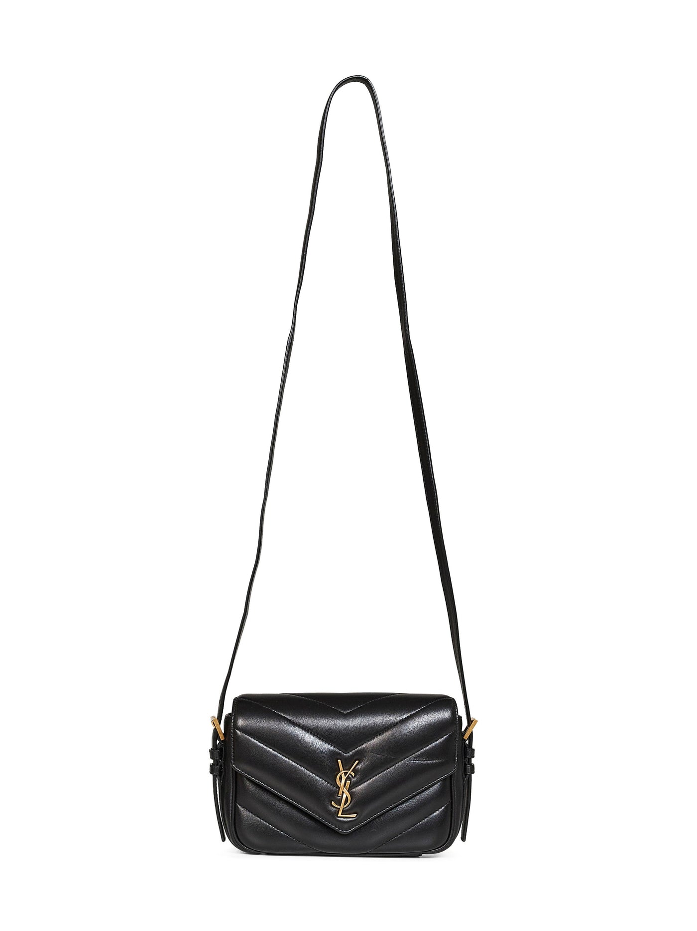 Saint Laurent Loulou Toy Crossbody Bag — Black Lambskin