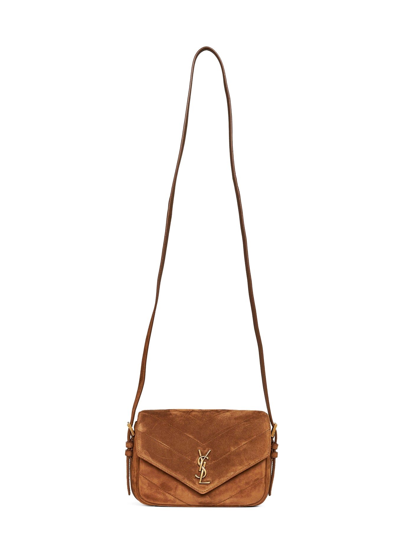 Saint Laurent Loulou Toy Crossbody Bag — Camel Calf Leather