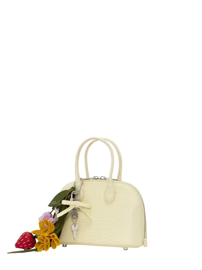 Self-Portrait Lizard-Embossed Leather Shoulder Bag — Yellow