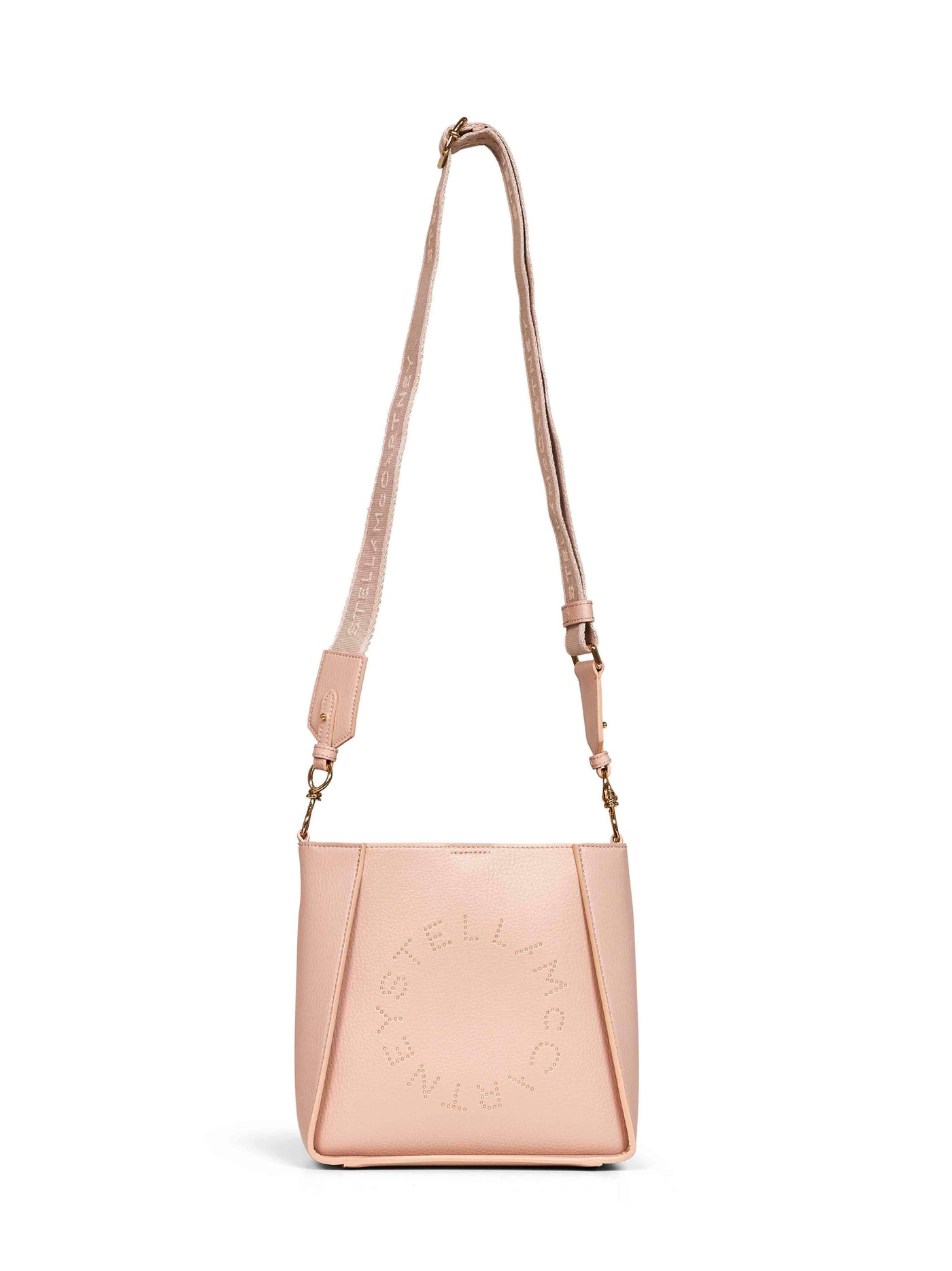 Stella Mccartney Logo-Embossed Vegan Leather Crossbody Bag — Pink Polyamide