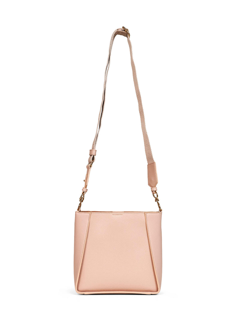 Stella Mccartney Logo-Embossed Vegan Leather Crossbody Bag — Pink Polyamide