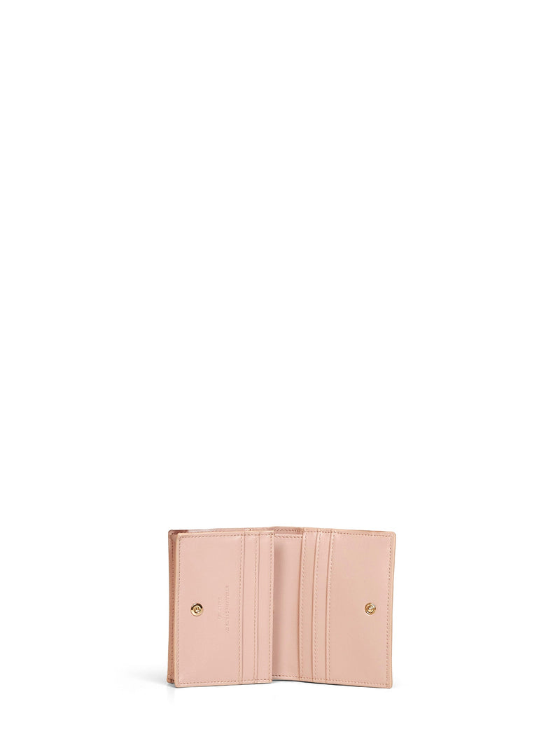 Stella Mccartney Bi-Fold Logo Embossed Wallet — Pink Polyamide & Purses