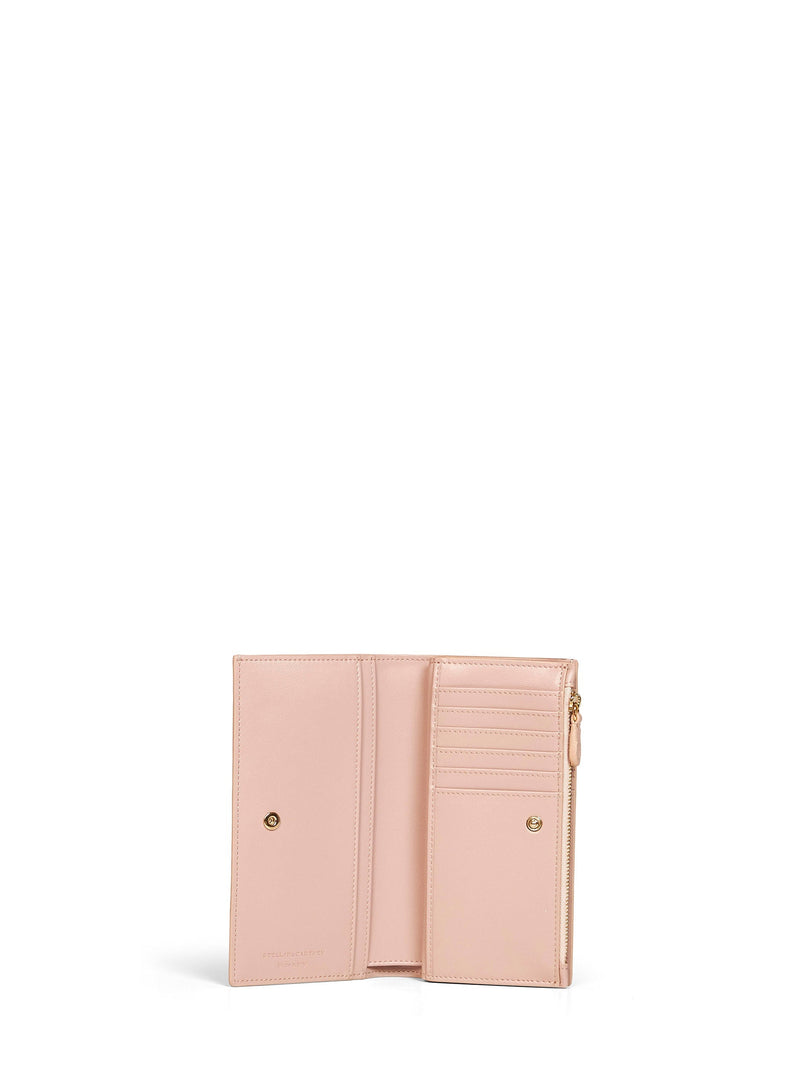 Stella Mccartney Vegan Leather Tri-Fold Wallet — Pink Polyamide