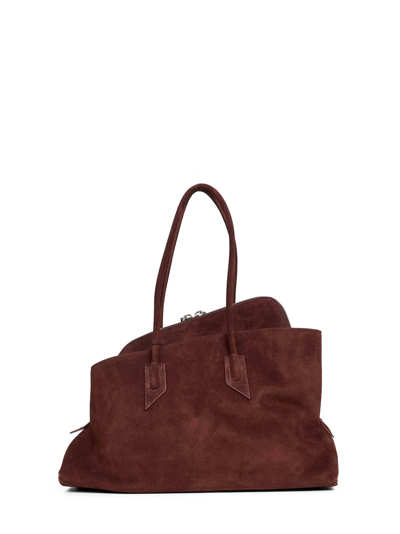 The Attico La Passeggiata Top Handle Bag — Brown Calf Leather (bos Taurus)