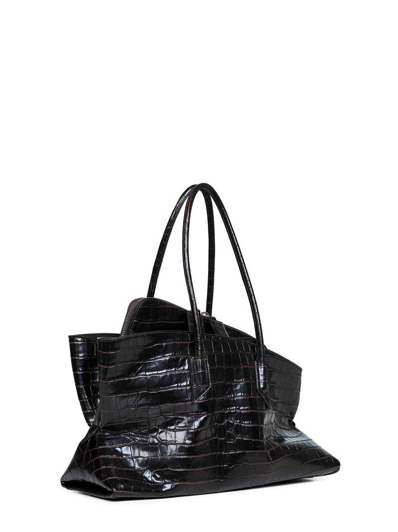 The Attico La Passeggiata Top Handle Bag — Brown Calf Leather