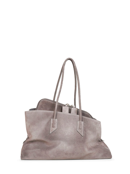 The Attico La Passeggiata Top Handle Bag — Gray Calf Leather