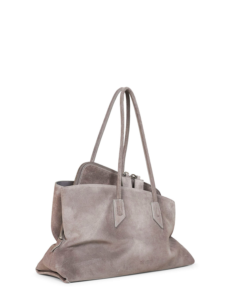 The Attico La Passeggiata Top Handle Bag — Gray Calf Leather